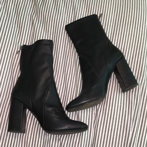 High-heeled Black Sock Boots
